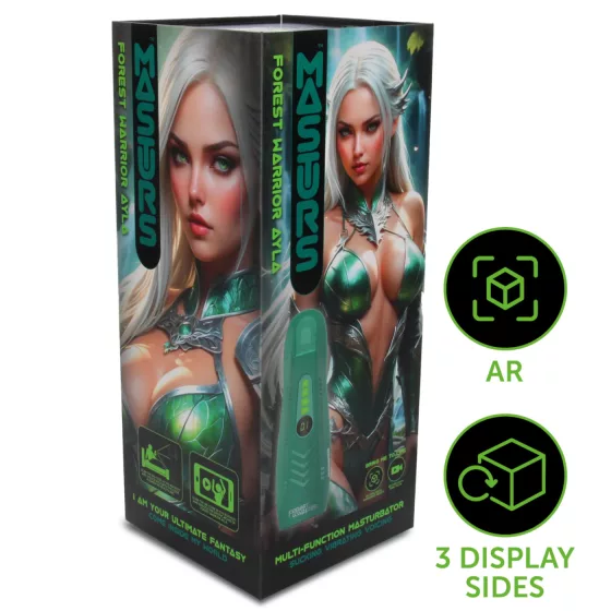 Masturs Ayla - Moaning Suction Vibrating AR Masturbator (Green)