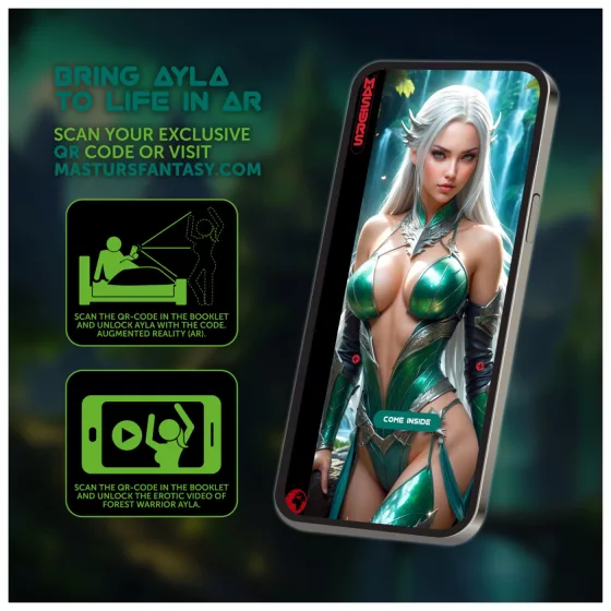 Masturs Ayla - Moaning Suction Vibrating AR Masturbator (Green)