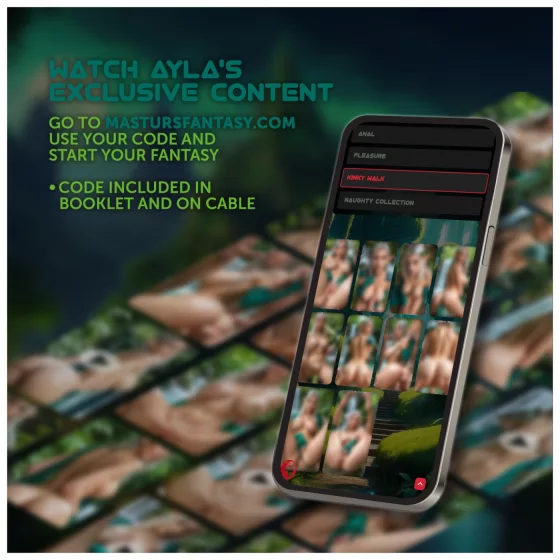 Masturs Ayla - Moaning Suction Vibrating AR Masturbator (Green)