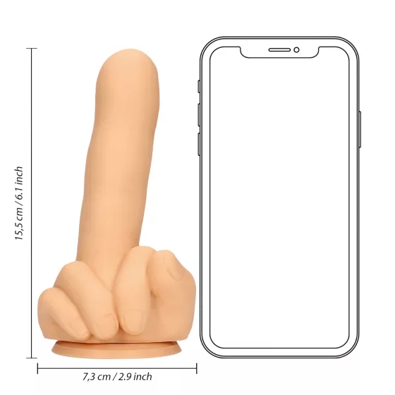 S-Line - middle finger dildo (natural)
