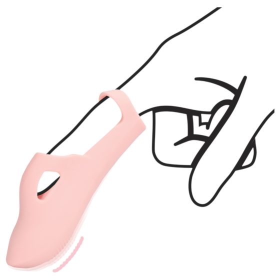 Loveline - ribbed finger vibrator (pink)
