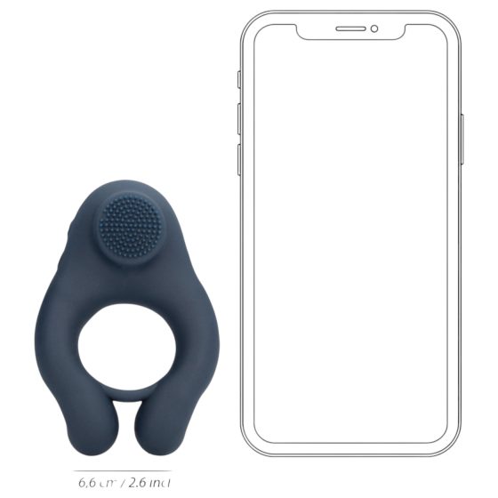 Loveline - Vibrating Penis Ring with Clitoral Stimulator (Gray)