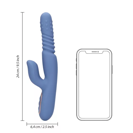 Loveline - warming thrusting vibrator (blue)