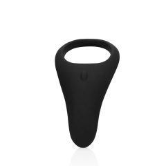   Loveline - battery-operated vibrating long penis and testicle ring (black)