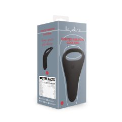  Loveline - battery-operated vibrating long penis and testicle ring (black)