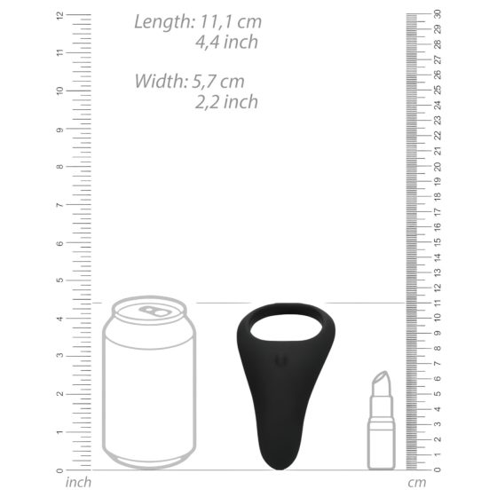 Loveline - Rechargeable Vibrating Black Penis & Testicle Ring