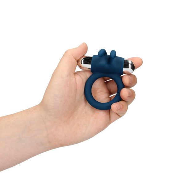 Loveline - battery operated, bunny clitoral vibrator, vibrating penis ring (blue)