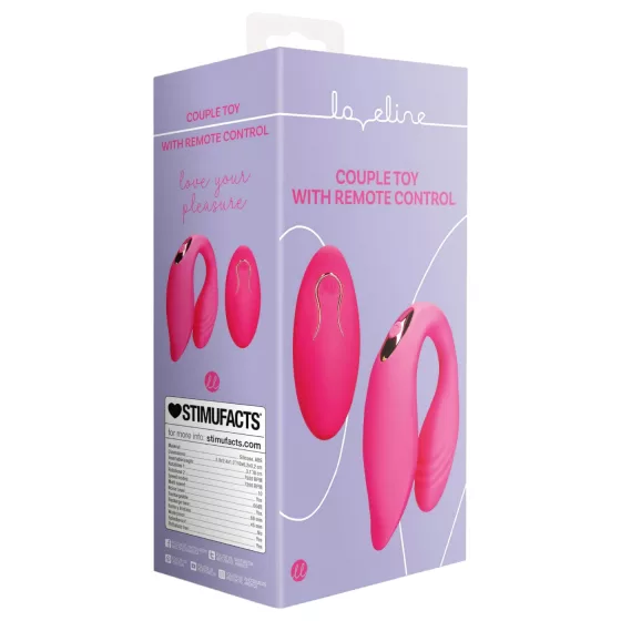 Loveline - rechargeable, remote control couple's vibrator (pink)