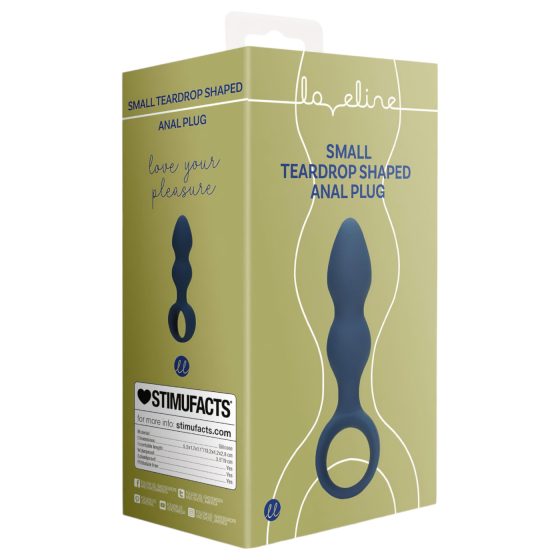 Loveline - Small Blue Anal Plug with Ring Handle