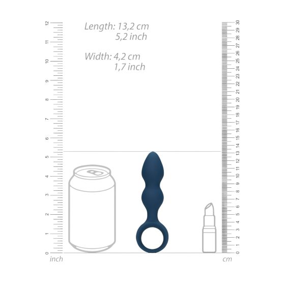 Loveline - Small Blue Anal Plug with Ring Handle