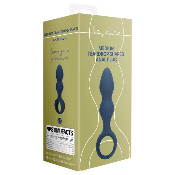 Loveline - Blue Ringed Anal Dildo - Medium Size