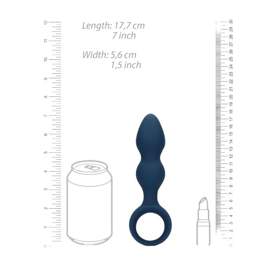 Loveline - Large Ringed Anal Plug (Blue)