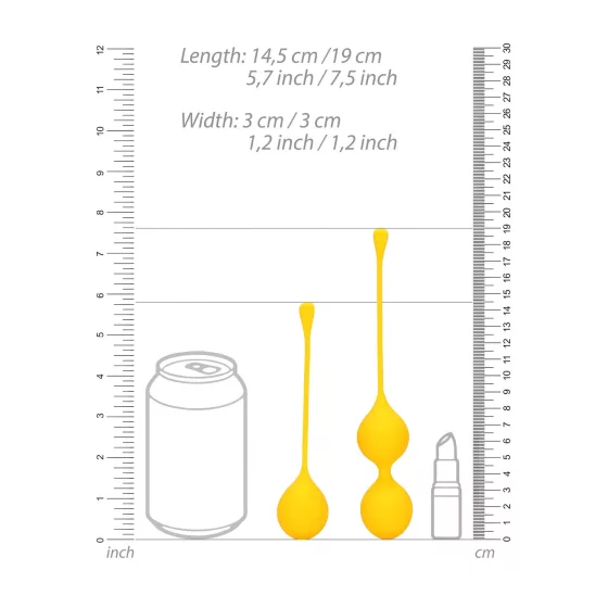 Loveline - Silicone Kegel Balls Set - 2 Piece (Yellow) 