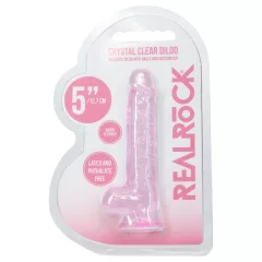 RealRock - lifelike dildo with balls (pink) - 12.7 cm