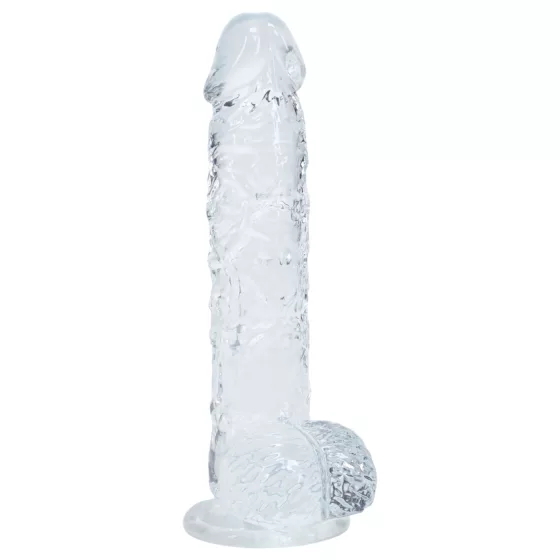 RealRock - realistic dildo with balls (transparent) - 12.7 cm