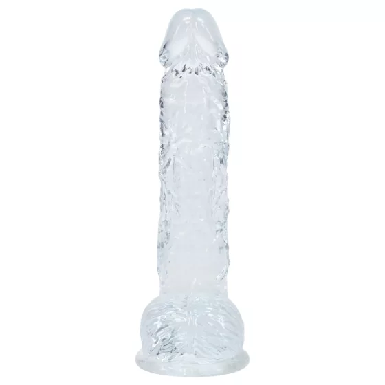 RealRock - realistic dildo with balls (transparent) - 12.7 cm