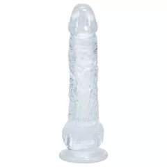   RealRock - realistic dildo with balls (transparent) - 12.7 cm