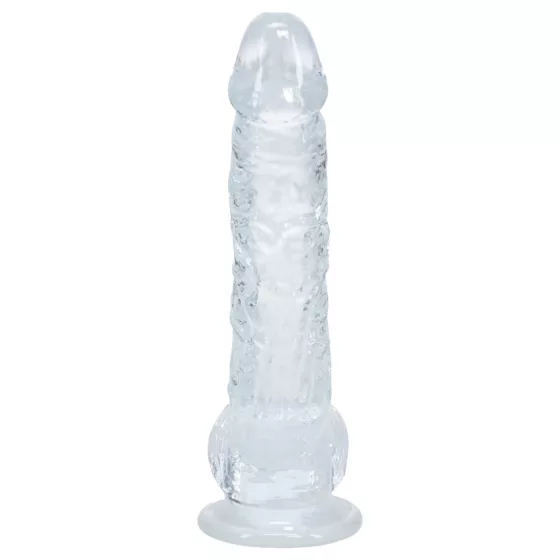 RealRock - realistic dildo with balls (transparent) - 12.7 cm