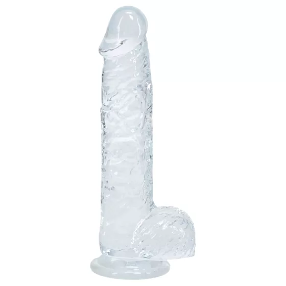 RealRock - realistic dildo with balls (transparent) - 12.7 cm