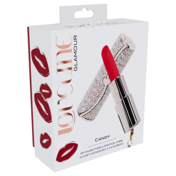 Loveline Candy - lipstick vibrator with 4 attachments (pink)