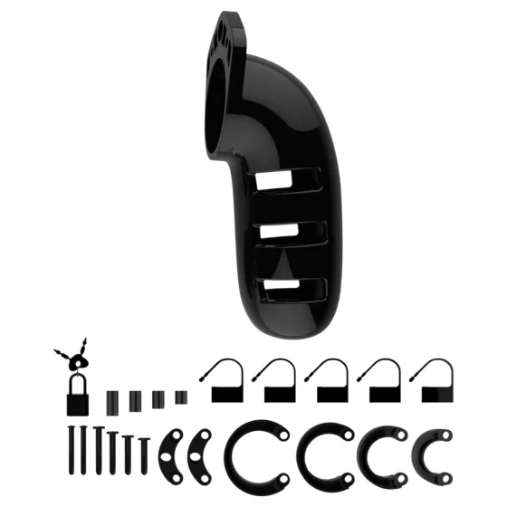 ManCage Model 06 - male chastity cage (black) - 14 cm
