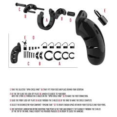 ManCage Model 06 - male chastity cage (black) - 14 cm