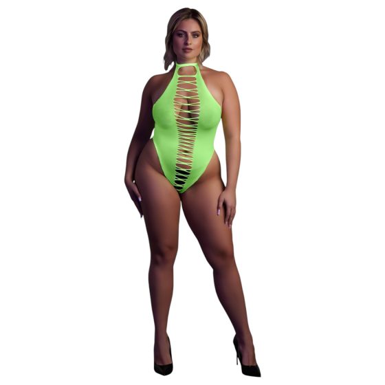 Ouch! - Neon Green Glow-in-the-Dark Open Bodysuit