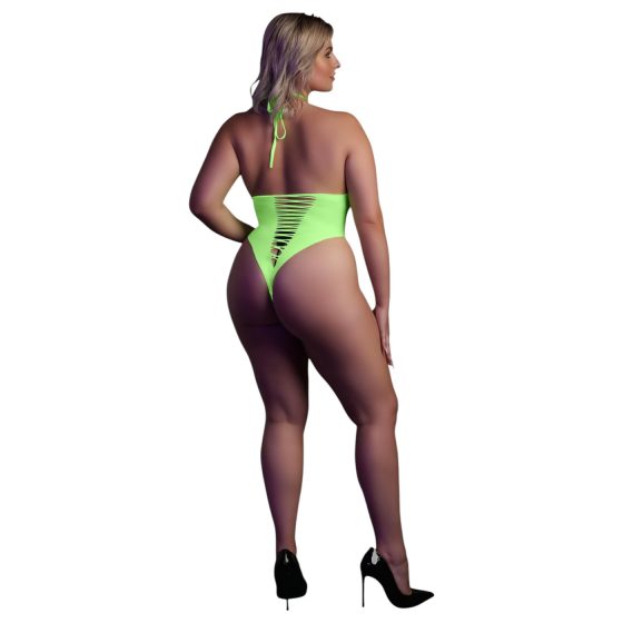 Ouch! - Neon Green Glow-in-the-Dark Open Bodysuit