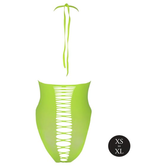 Ouch! - Neon Green Glow-in-the-Dark Open Bodysuit