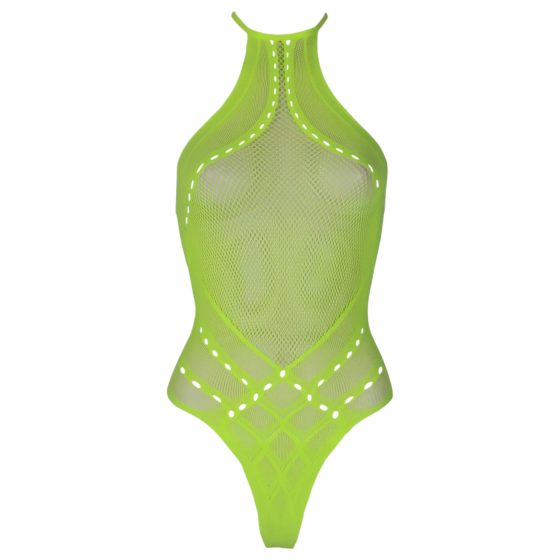 Ouch! - Neon Green Glow-in-the-Dark Strappy Bodysuit