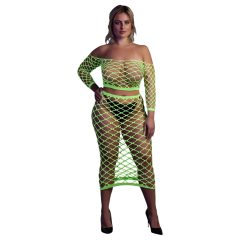 Ouch! - Neon Green Glow-in-the-Dark Skirt & Top Set