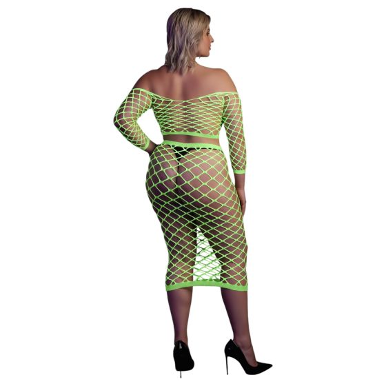 Ouch! - Neon Green Glow-in-the-Dark Skirt & Top Set