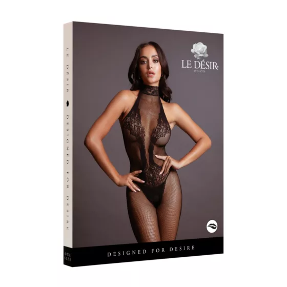 Le Désir - Lace Mesh Bodysuit - Black, Sizes S-XL