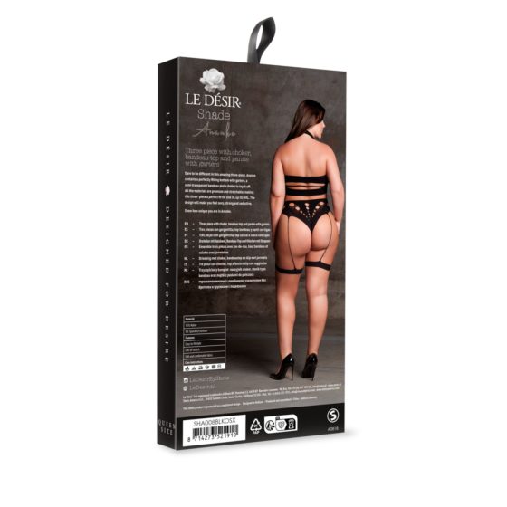 Le Désir Plus Size - 3-piece lingerie set - black (XL-4XL)