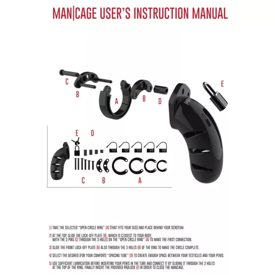 ManCage - Model 13 penis cage (black) - 6.5 cm