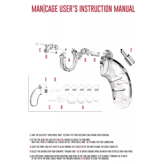 ManCage - Model 13 penis cage (transparent) - 6.5 cm