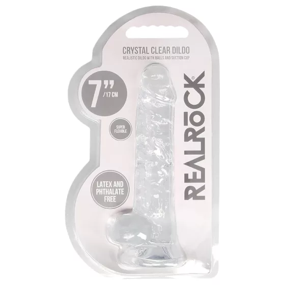 REALROCK - Clear Lifelike Dildo - Transparent (17cm)