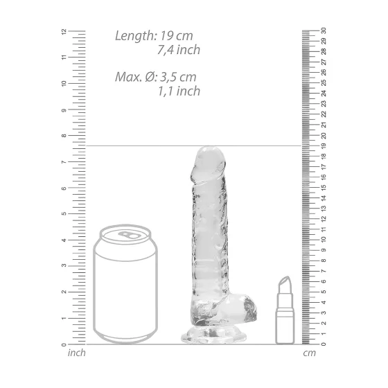 REALROCK - Clear Lifelike Dildo - Transparent (17cm)