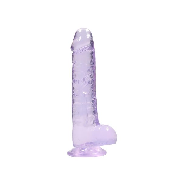REALROCK - Lifelike Purple Dildo - Transparent (19cm)