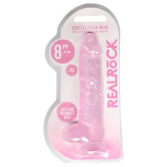 REALROCK - Lifelike Transparent Dildo - Pink (19cm)