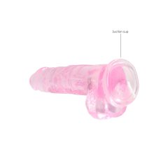 REALROCK - Lifelike Transparent Dildo - Pink (19cm)