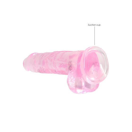 REALROCK - Lifelike Transparent Dildo - Pink (19cm)