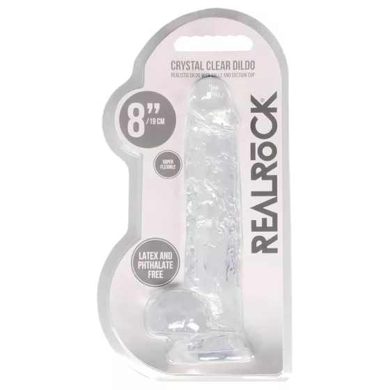 REALROCK - Clear Lifelike Dildo - Transparent (19cm)