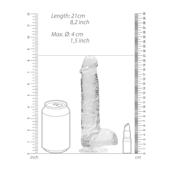 REALROCK - Clear Lifelike Dildo - Transparent (19cm)