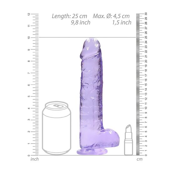 REALROCK - Lifelike Transparent Dildo - Purple (22cm)