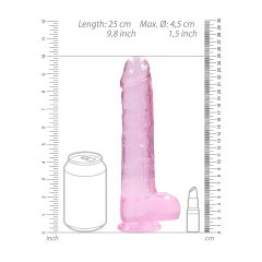 REALROCK - Transparent Lifelike Dildo - Pink (22cm)