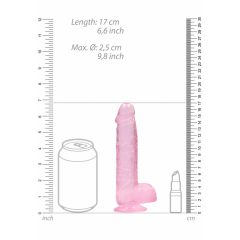 REALROCK - translucent lifelike dildo - pink (15cm)