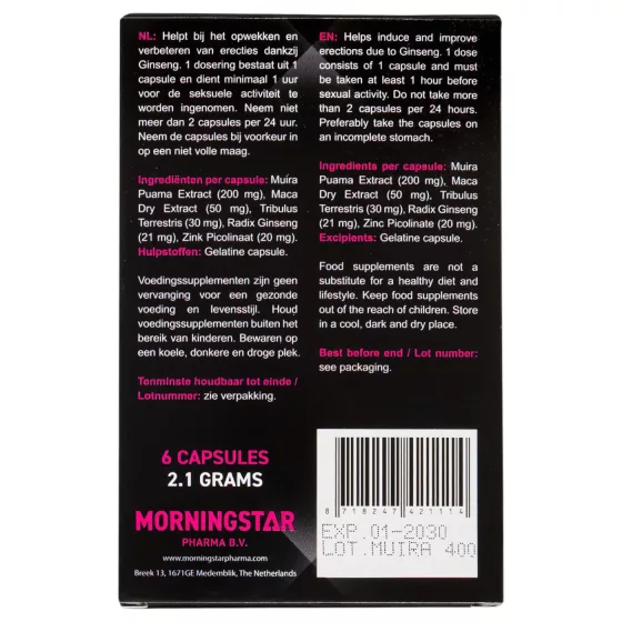 Morningstar High Octane - Men's Dietary Supplement Capsules (6-pack)