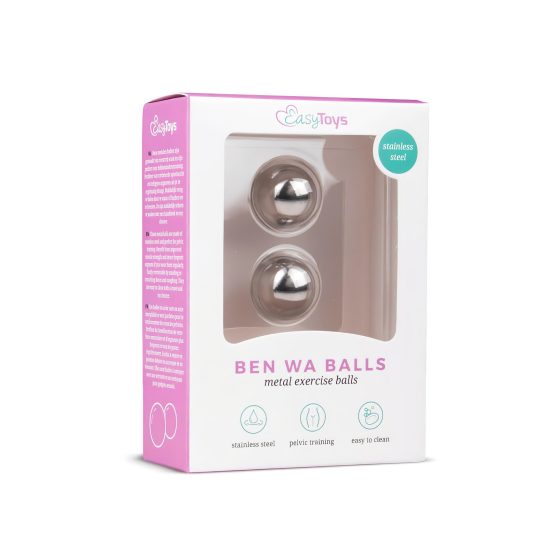 EasyToys Ben Wa - Steel Kegel Balls - Silver (19mm)
