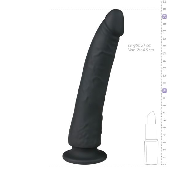 Easytoys - 100% Silicone Suction Cup Dildo (21cm) - Black